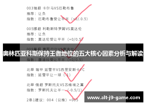 奥林匹亚科斯保持王者地位的五大核心因素分析与解读