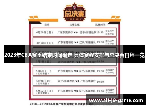 2023年CBA赛季结束时间确定 具体赛程安排与总决赛日程一览